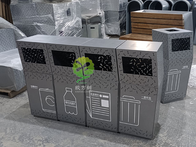 不锈钢镂空果皮箱防潮耐用工厂生产图