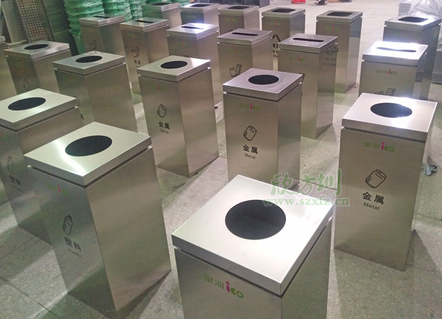 不锈钢分类回收桶-不锈钢室内垃圾桶