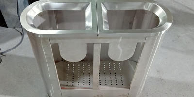 地铁透明防爆分类垃圾箱-机场地铁室内不锈钢垃圾箱完美体育官网厂家生产图