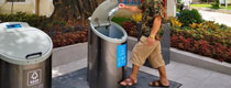 深圳完美体育官网小区不锈钢地埋式脚踏垃圾桶4分类果皮箱投放示意图