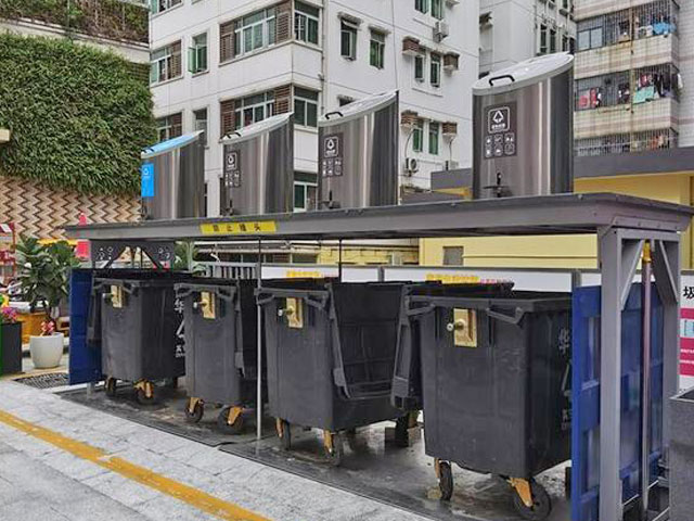 深圳小区不锈钢地埋式脚踏垃圾桶4分类果皮箱