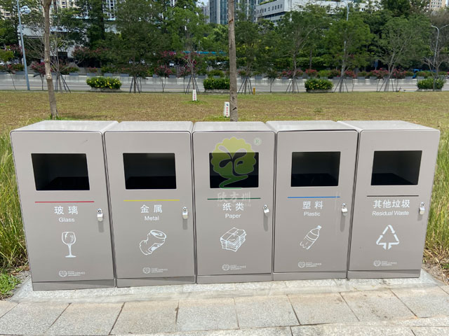 深圳公园户外不锈钢垃圾桶烤漆果皮箱