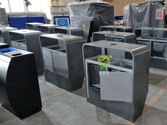惠州商业街户外不锈钢垃圾箱厂家分类定制