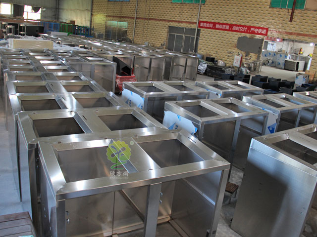 广州垃圾分类亭配套不锈钢脚踏垃圾桶工厂生产