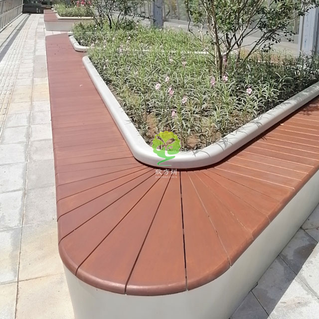 不锈钢花池坐凳美化深圳前海跨街公园G9天桥城市户外景观