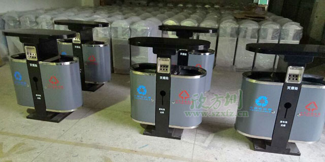 江苏南京景区户外钢制烤漆垃圾桶