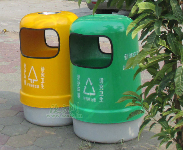 广州新塘镇政府采购完美体育官网玻璃钢圆形垃圾桶