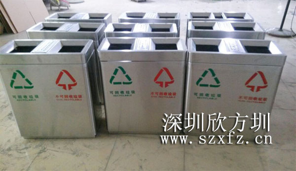 深圳罗湖小学订购不锈钢精品分类垃圾桶